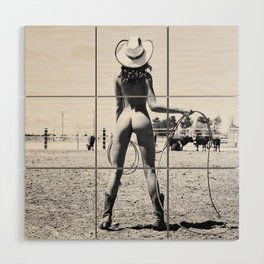 Texan Cowgirl Nude Female Wood Wall Art