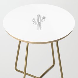 Saguaro Cactus Linear Minimal Black and White Side Table