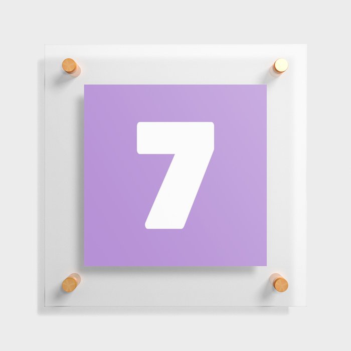 7 (White & Lavender Number) Floating Acrylic Print