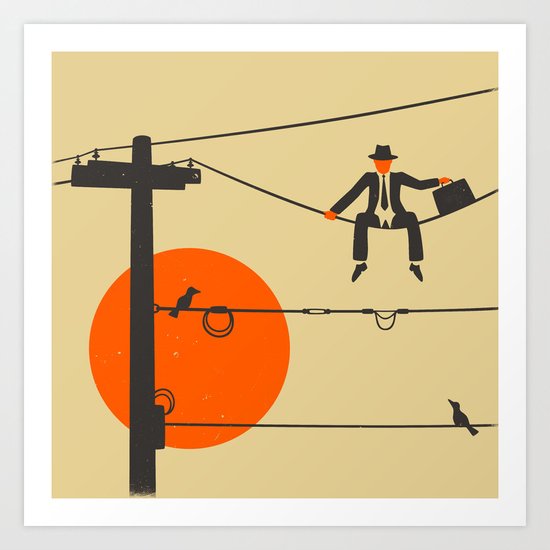 Man On A Wire Art Print
