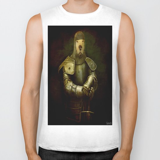 dog in armor Biker Tank