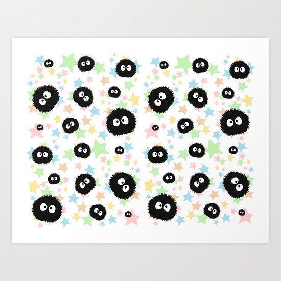 Soot Sprite with stars Art Print