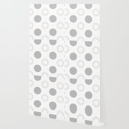 Pale Taupe Gray White Circle Polka Dot Pattern Pairs Dulux 2022 Trending Colour Artist's Brush Wallpaper