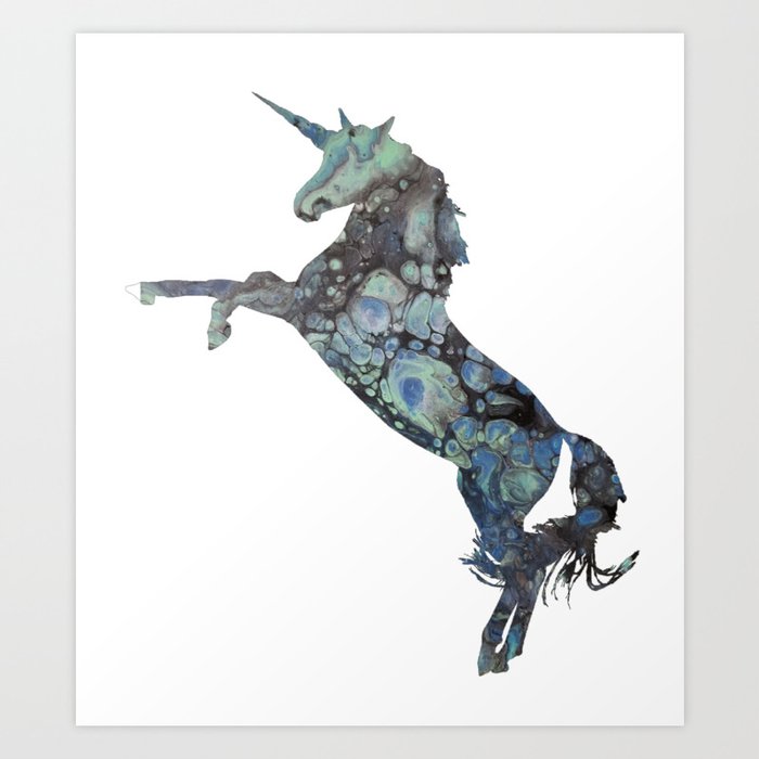 Unicorn Abstract Painting Art Print By Essentialfiremt Society6