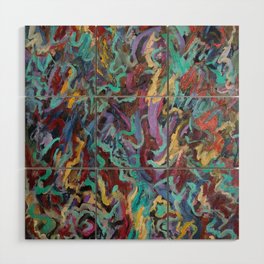 Abstract Color Blues Music Sounds Wood Wall Art
