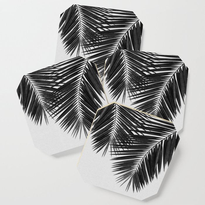 Palm Leaf Black & White II Coaster
