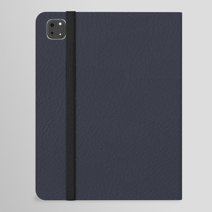Dark Gray Blue Solid Color Pantone Baritone Blue 19-3812 TCX Shades of Black Hues iPad Folio Case