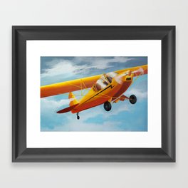 Yellow Plane, Blue Sky Framed Art Print