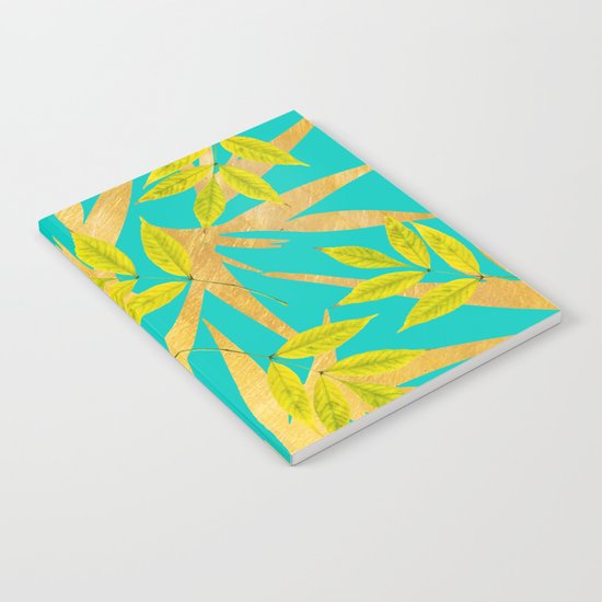 Gold & Teal Florals #society6 #decor #buyart Notebook