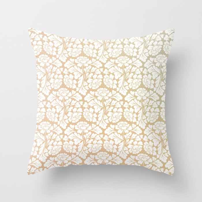 William morris pattern in gold Throw Pillow