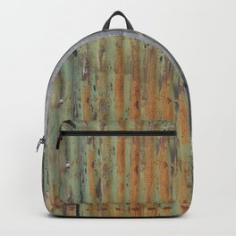 corrugated rusty metal fence paint texture Backpack