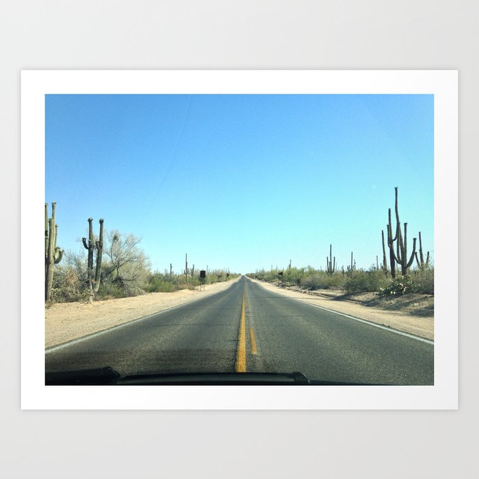 Cactus Highway Art Print