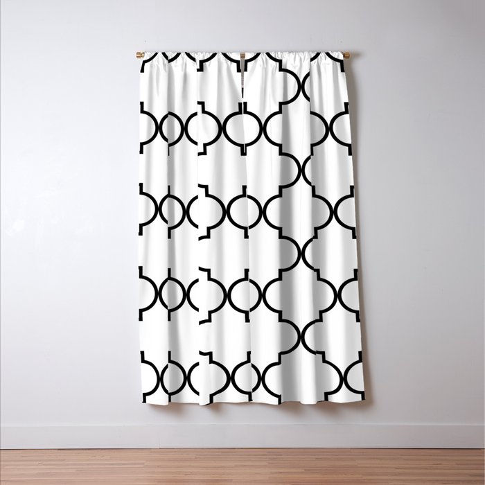 Quatrefoil Black On White Blackout Curtain By Peppermintcreek Black On White Blackout Curtain By