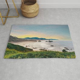 Cannon Beach Ocean Views at Sunset | Travel Photography and Collage Area & Throw Rug