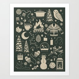 Winter Nights: Forest Art Print