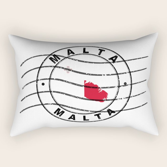 Map of Malta, Postal Passport Stamp, Travel Stamp Rectangular Pillow by Allexxandarx Society6