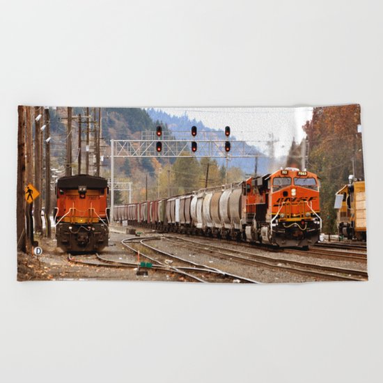 TRAIN YARD Beach Towel