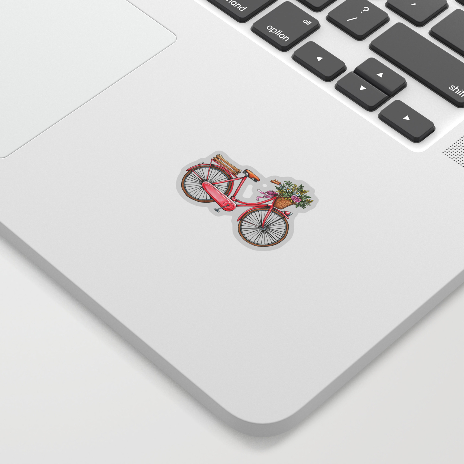 cute watercolor vintage bike print sticker by gwendolenart society6