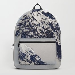 Argentina Photography - Huge Snowy Mountains Under The White Sky Backpack