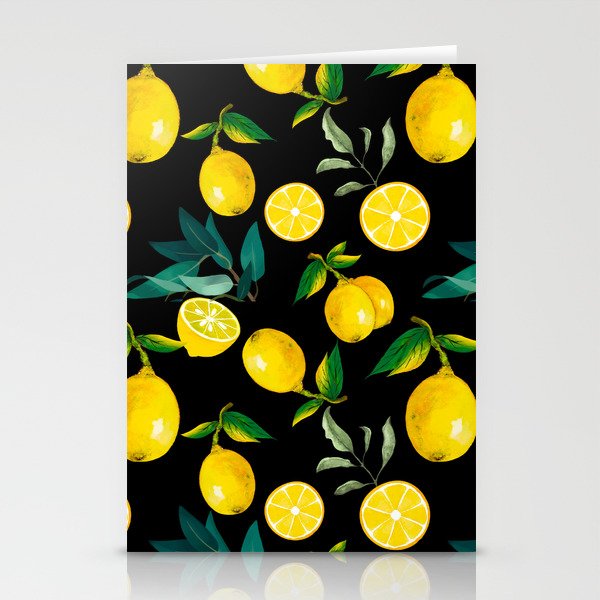 Summer, citrus ,Sicilian style ,lemon fruit pattern  Stationery Cards