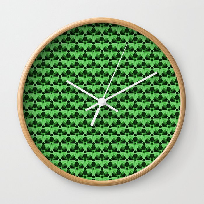 Nuclear Green & Black Nuke Symbol Wall Clock