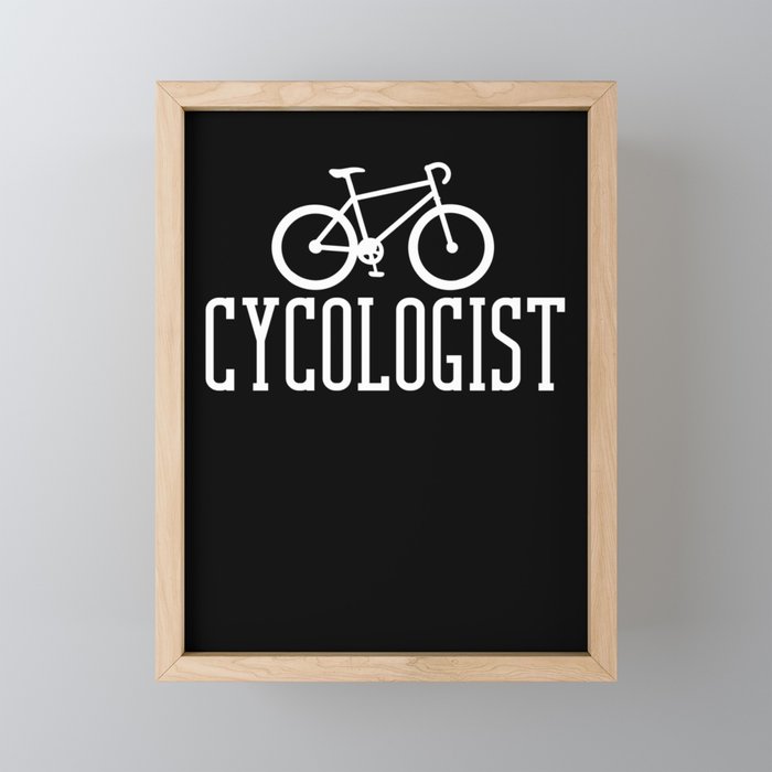 Cycling Mountain Bike Bicycle Biking MTB Framed Mini Art Print