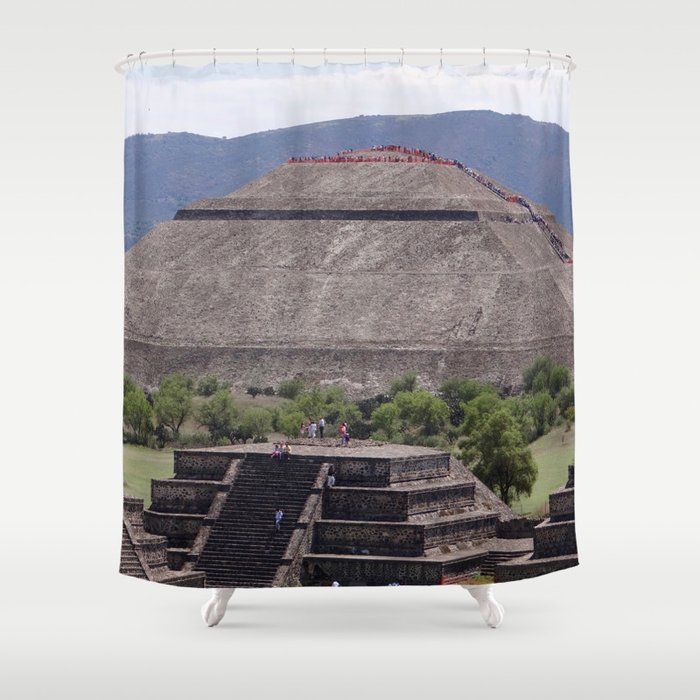 Mexico Photography - Ancient Buildings In The Mexican Nature Shower Curtain