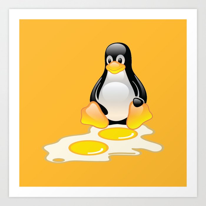 Linux Tux Penguin Twins Sunny Side Up Art Print By Sofiayoushi Linux Tux Penguin Twins Sunny Side Up Art Print