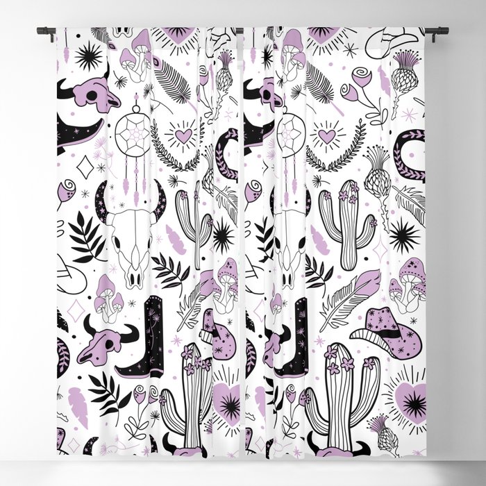 Wild West Cowboy Cowgirl Horse Ranch Pattern #cowboypattern Blackout Curtain