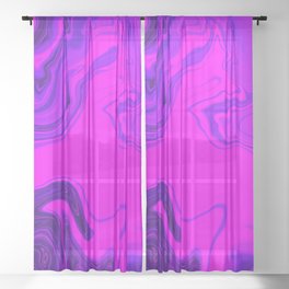 Liquid Color Marble Purple and Pink Sheer Curtain