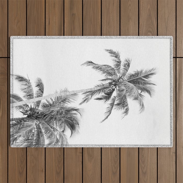 Floridian Palms Black & White #1 #tropical #wall #art #society6 Outdoor Rug