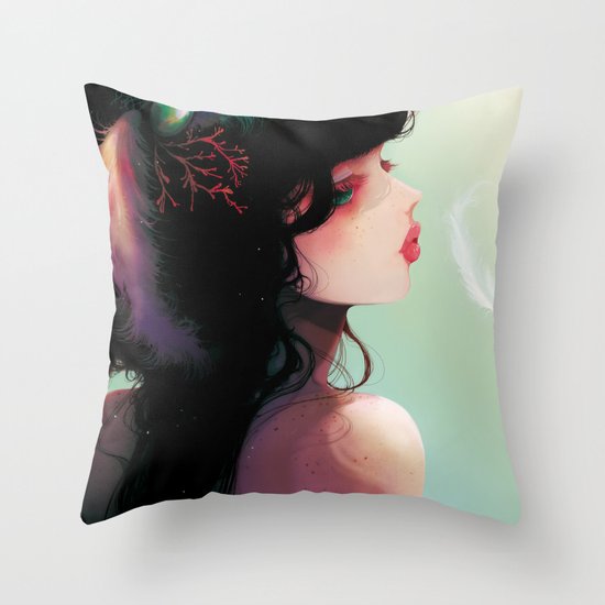 La Cantatrice en greve... Throw Pillow