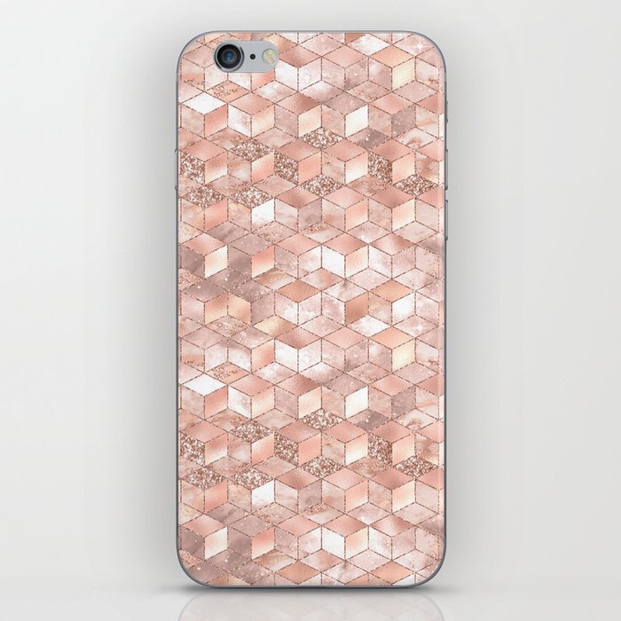 Luxury Rose Gold Geometric Pattern iPhone Skin
