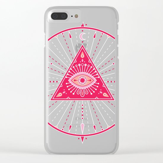 Evil Eye Mandala – Pink Clear iPhone Case