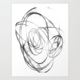 Black and White Minimalist Abstract Line Drawing Art Print