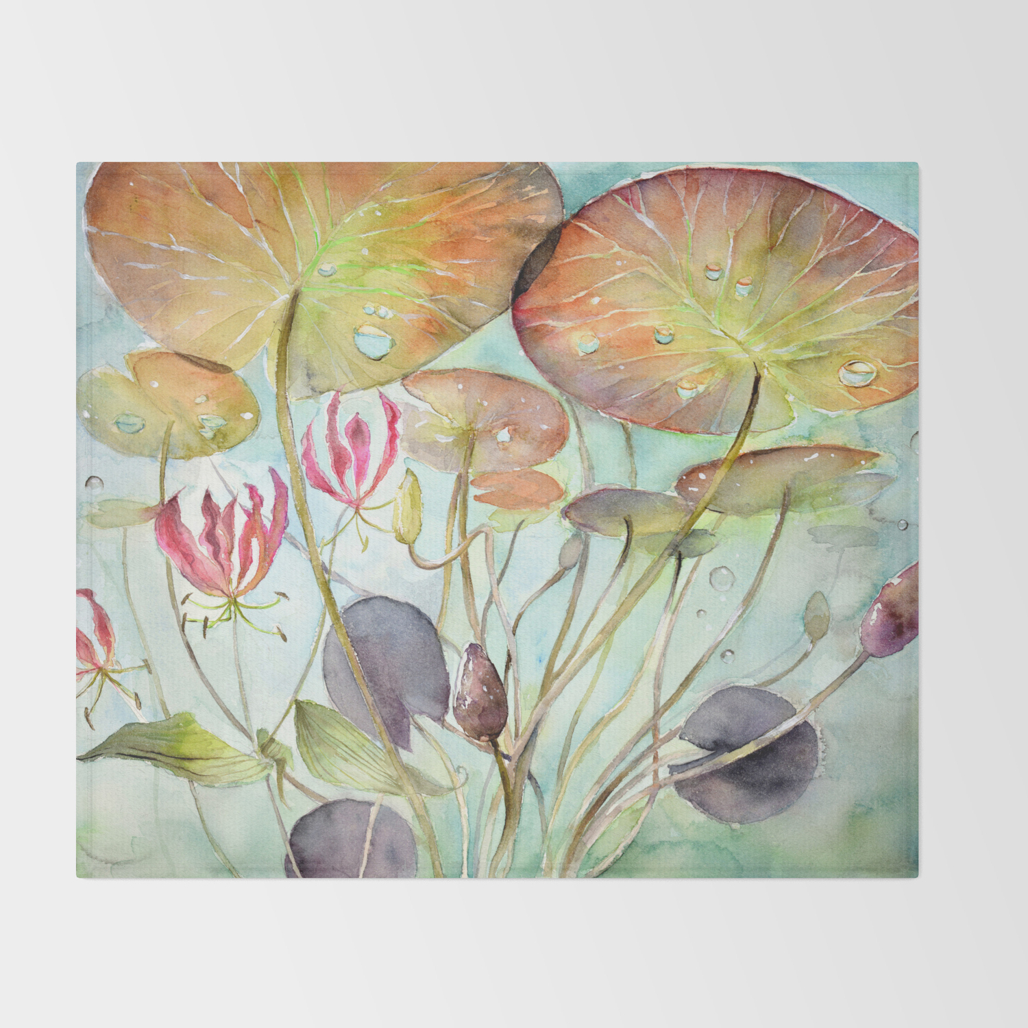 Waterlily Watercolor Lilypad Illustration Pond Surreal Art Botanical Painting Throw Blanket By Violettaboya Society6 Waterlily Watercolor Lilypad Illustration Pond Surreal Art Botanical Painting Throw Blanket By Violettaboya Society6