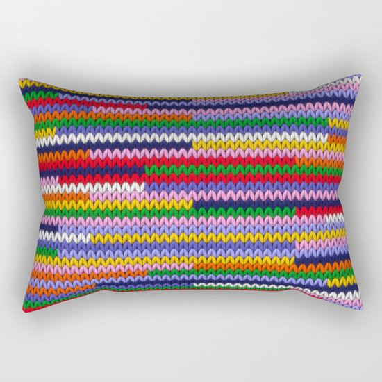 Knitted random lines Rectangular Pillow