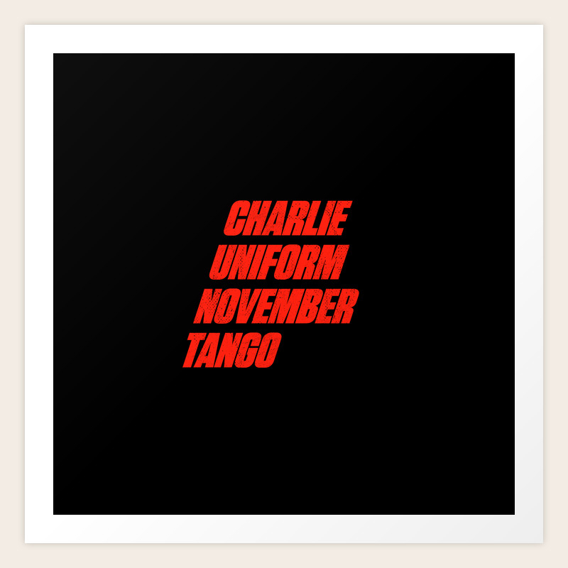 Funny Charlie Uniform November Tango Phonetic Alphabet Art Print