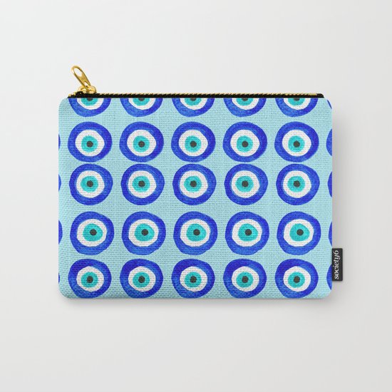Evil Eye Talisman - on turquoise Carry-All Pouch