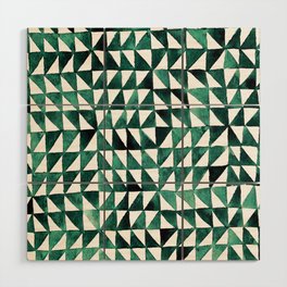 Triangle Grid green and black Wood Wall Art
