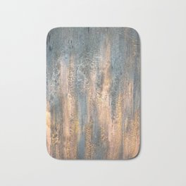 Waterfall - Original Art Bath Mat | Textured, Acrylic, Cobaltblue, Abstractart, Gray, Blue, Other, Rosegold, Metallic, Abstract 