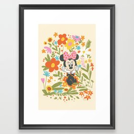 "Minnie Mouse Loves Flowers" by Gigi Rosado Framed Art Print