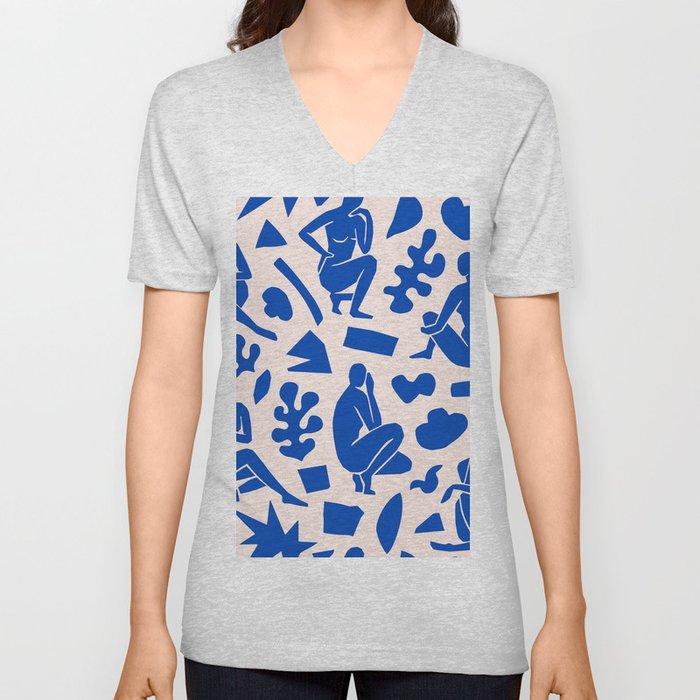 Henri Matisse The Blue Nude Cut Outs Art Pattern V Neck T Shirt