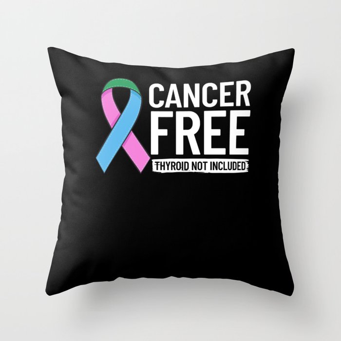 Thyroid Cancer Ribbon Awareness Survivor Throw Pillow