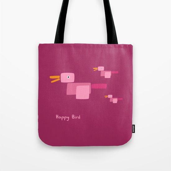 Happy Bird-Pink Tote Bag