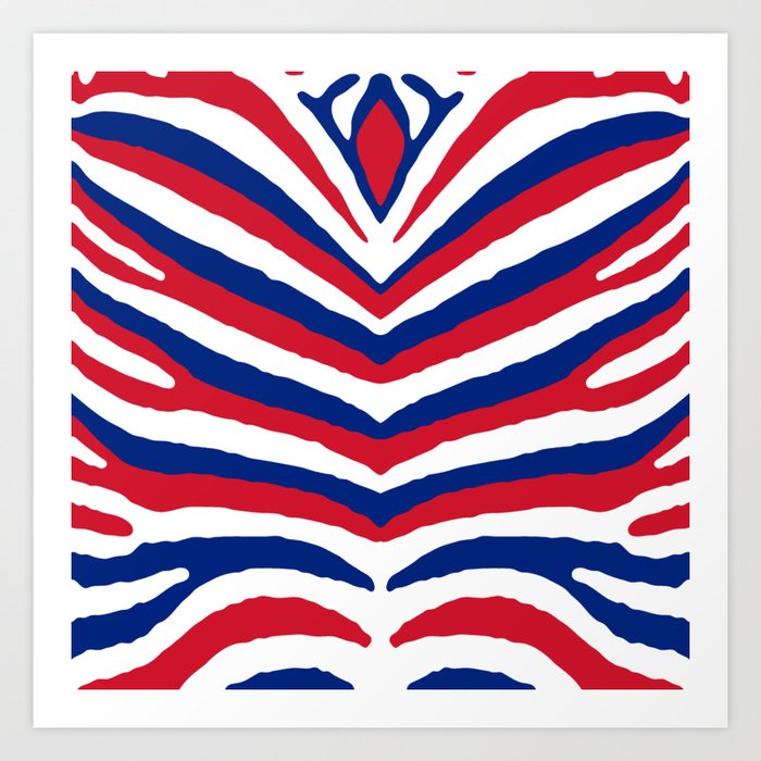 UK British Union Jack Red White and Blue Zebra Art Print by | Society6