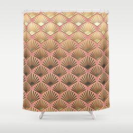 Art Deco Pattern | Gatsby Rose Gold Metallic Shower Curtain