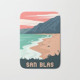 San Blas vacation poster Bath Mat | Sanblaslover, Sanblascool, Sanblasfunny, Graphicdesign, Sanblaspride, Sanblasvacay, Sanblasname, Sanblascitizen, Sanblaswomen, Sanblas 