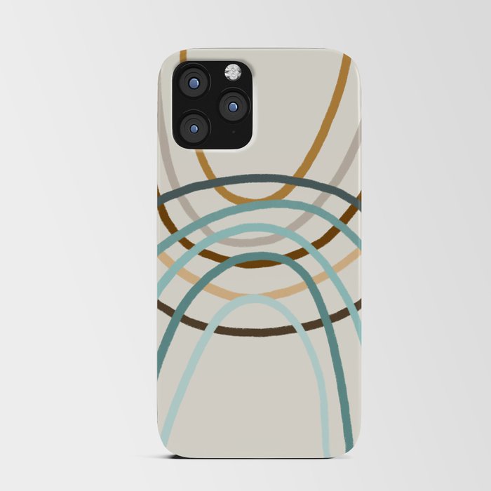 Crisscrossed Rainbows - Teal & Gold iPhone Card Case