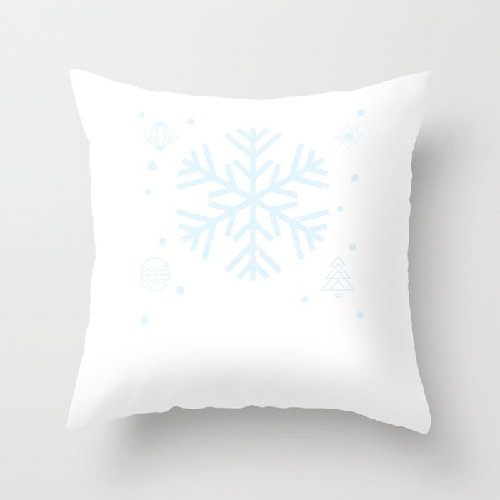 Big Snowflakes Cute Merry Christmas Snow Gift Throw Pillow By